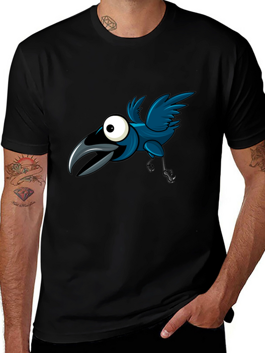 Cartoon Crow Graphic Tee - Fun & Unique Design