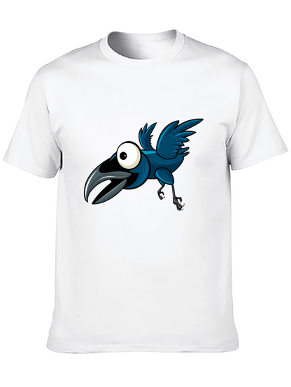 Cartoon Crow Graphic Tee - Fun & Unique Design