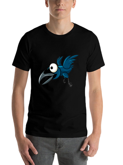 Cartoon Crow Graphic Tee - Fun & Unique Design