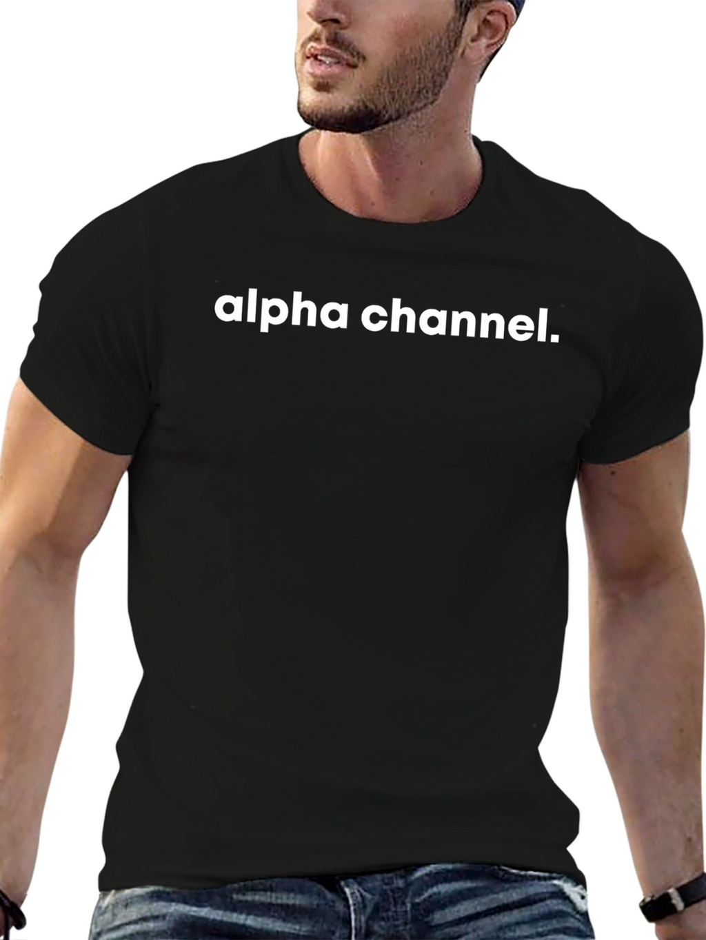 Alpha Channel Black Graphic Tee