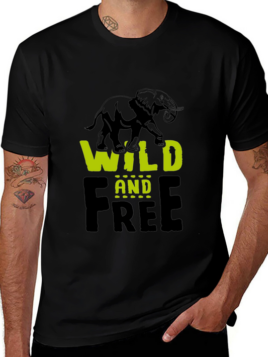 Wild and Free Elephant Graphic T-Shirt