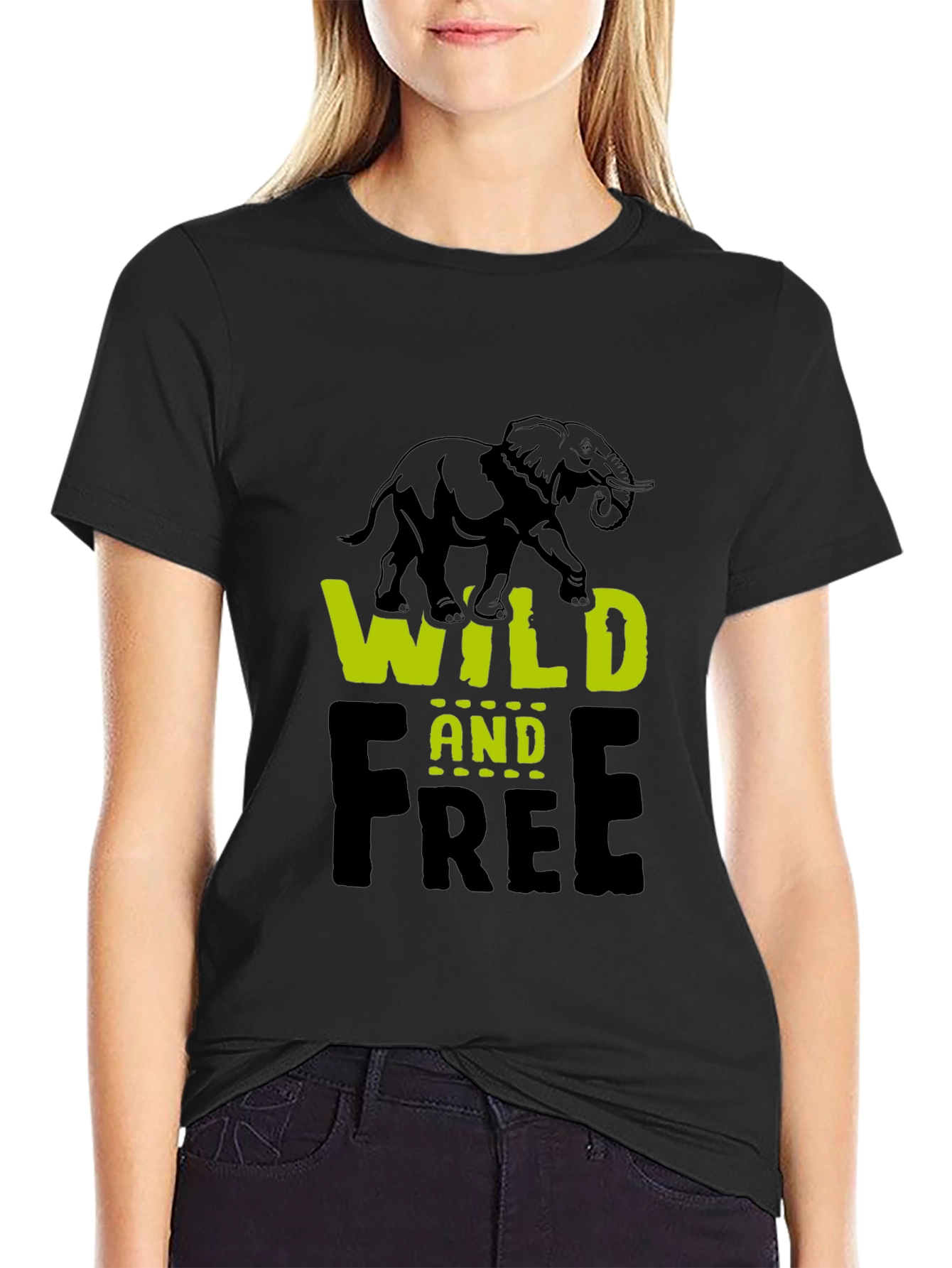 Wild and Free Elephant Graphic T-Shirt