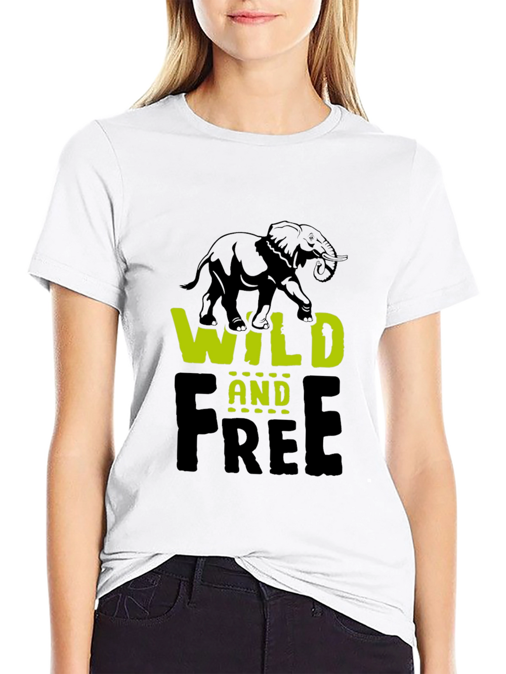 Wild and Free Elephant Graphic T-Shirt