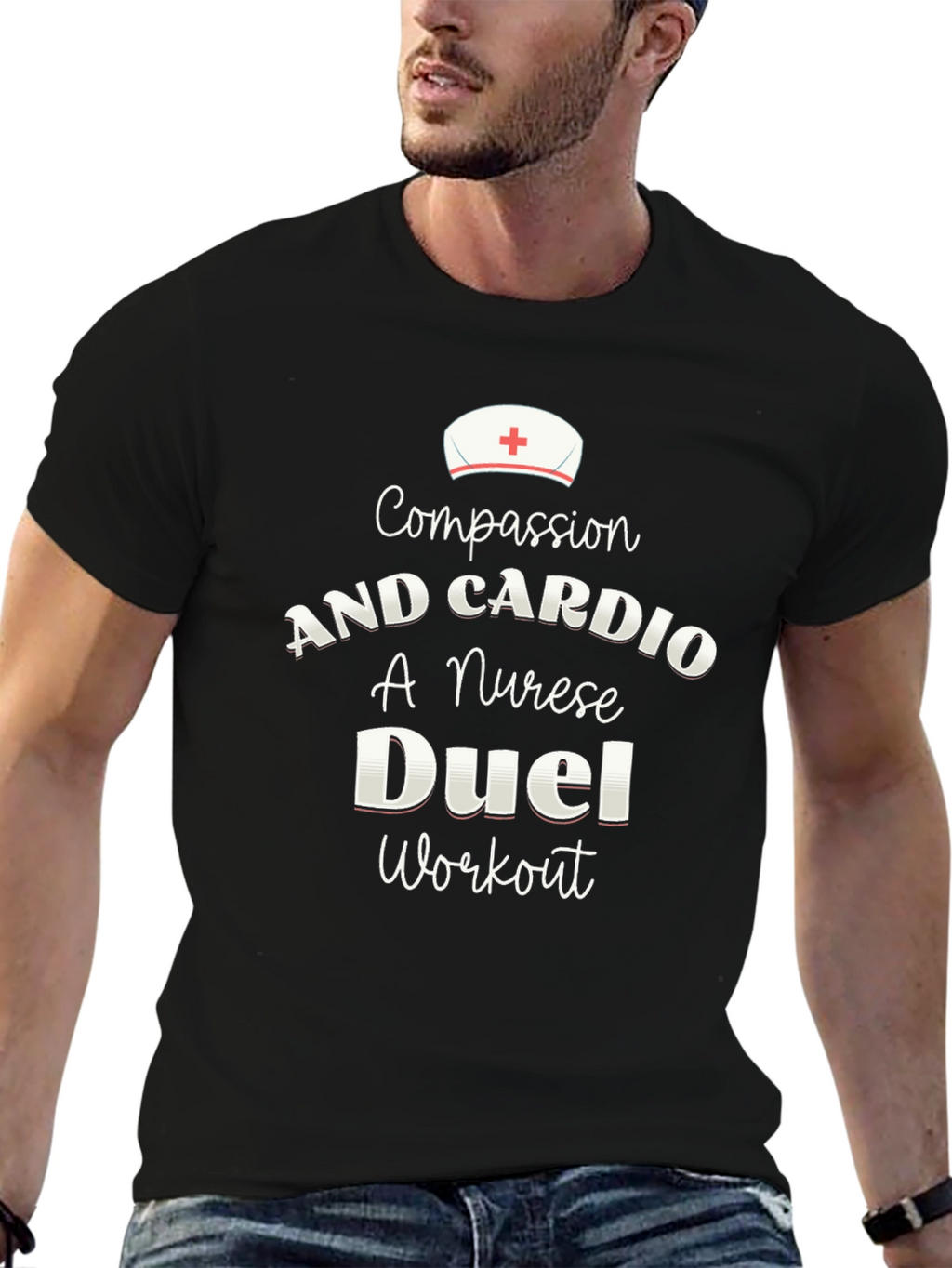 Compassion & Cardio Nurse Workout T-Shirt