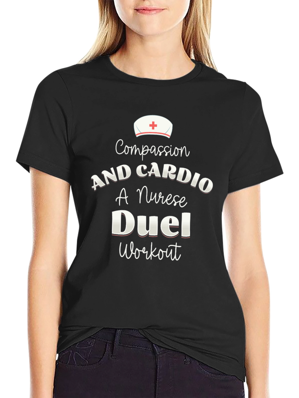 Compassion & Cardio Nurse Workout T-Shirt