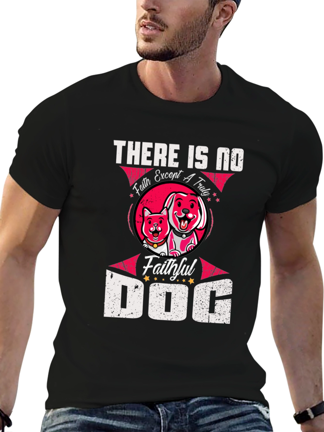 Faithful Dog Graphic T-Shirt - Unisex Black Tee