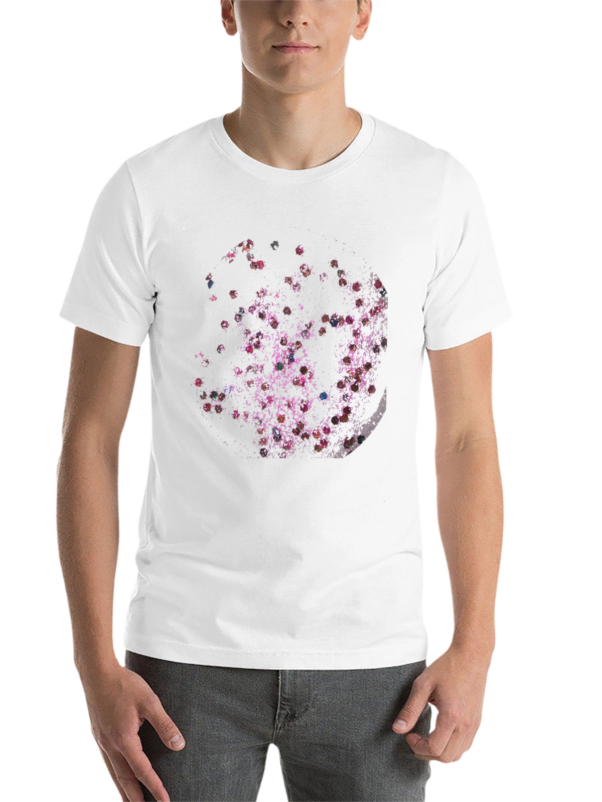 Abstract Floral Moon Black T-Shirt
