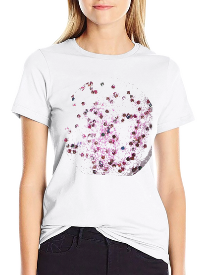 Abstract Floral Moon Black T-Shirt