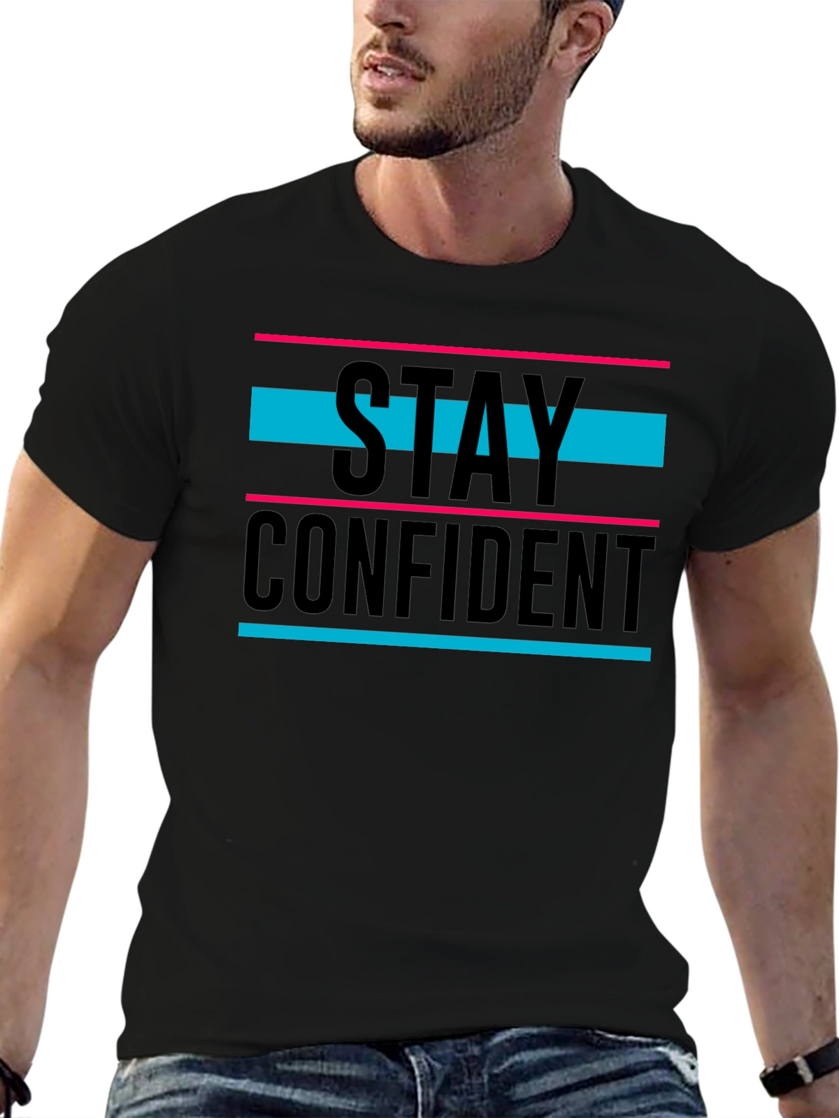 Stay Confident Graphic T-Shirt - Black