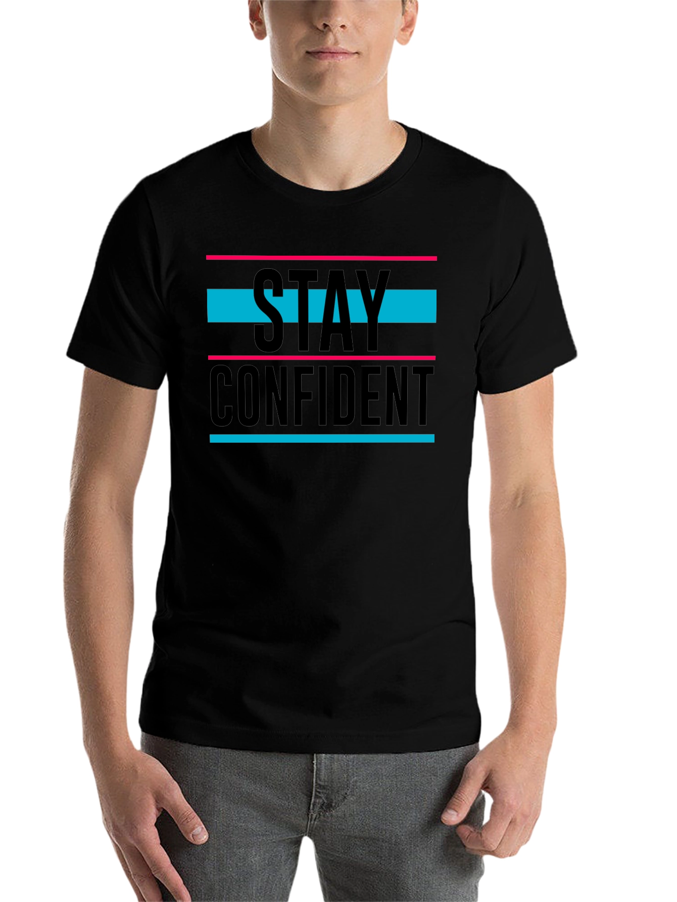 Stay Confident Graphic T-Shirt - Black