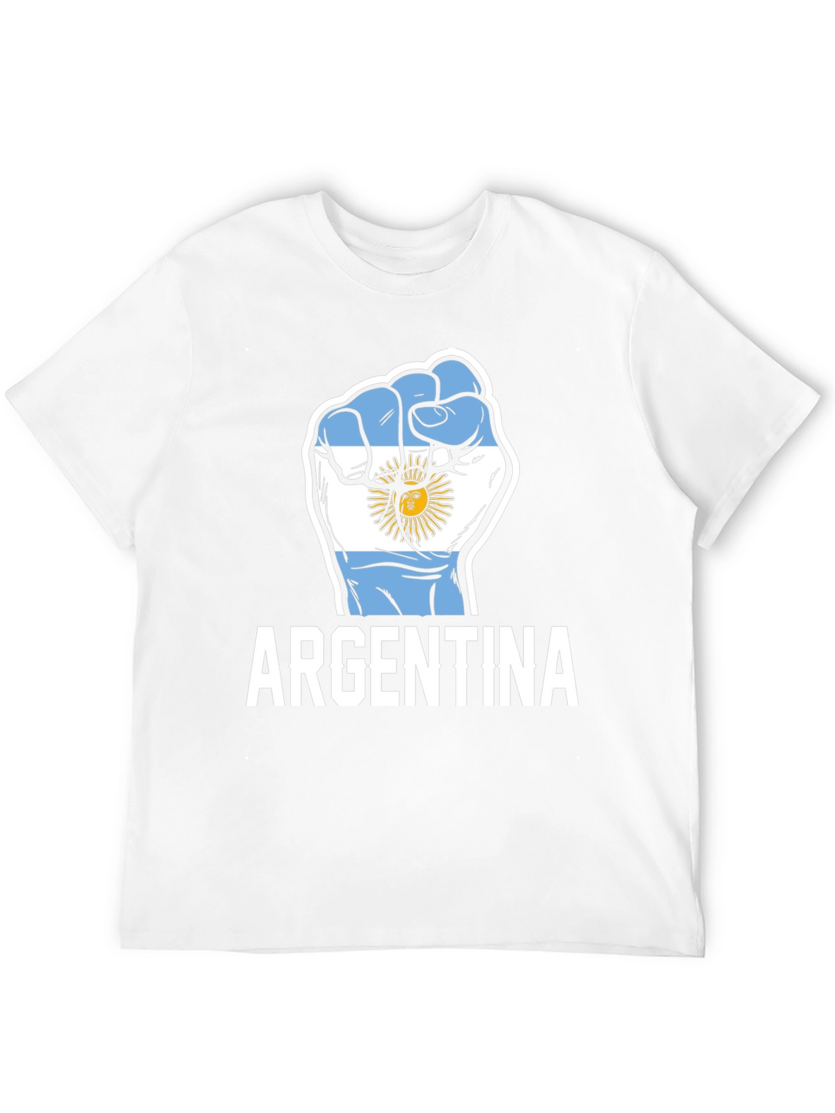Argentina Flag Fist Graphic Black T-Shirt
