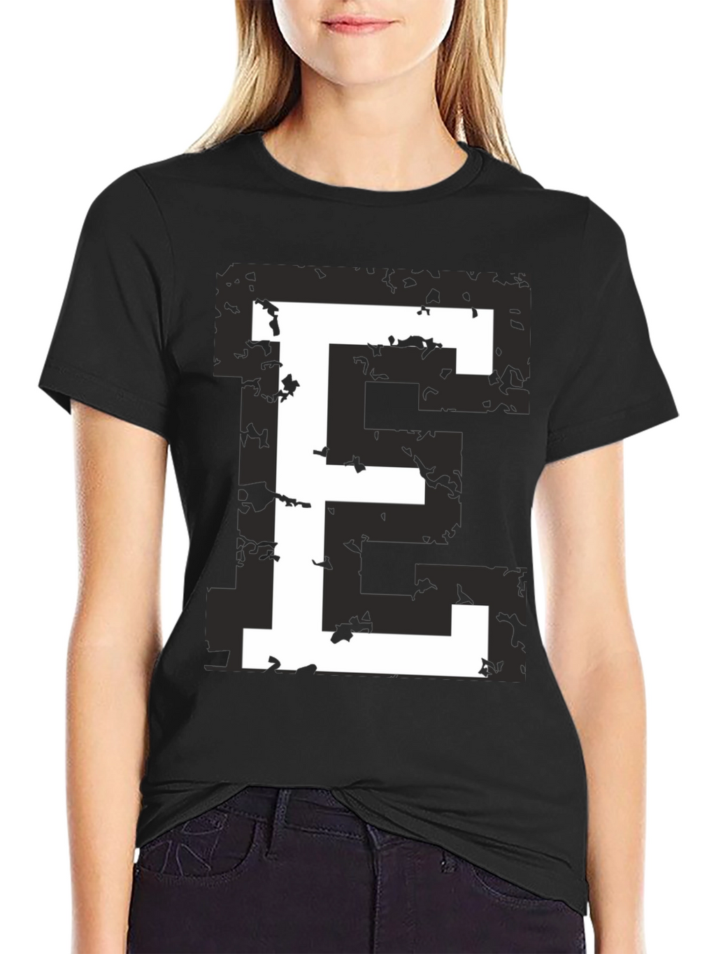 Retro E Graphic Tee - Black T-Shirt