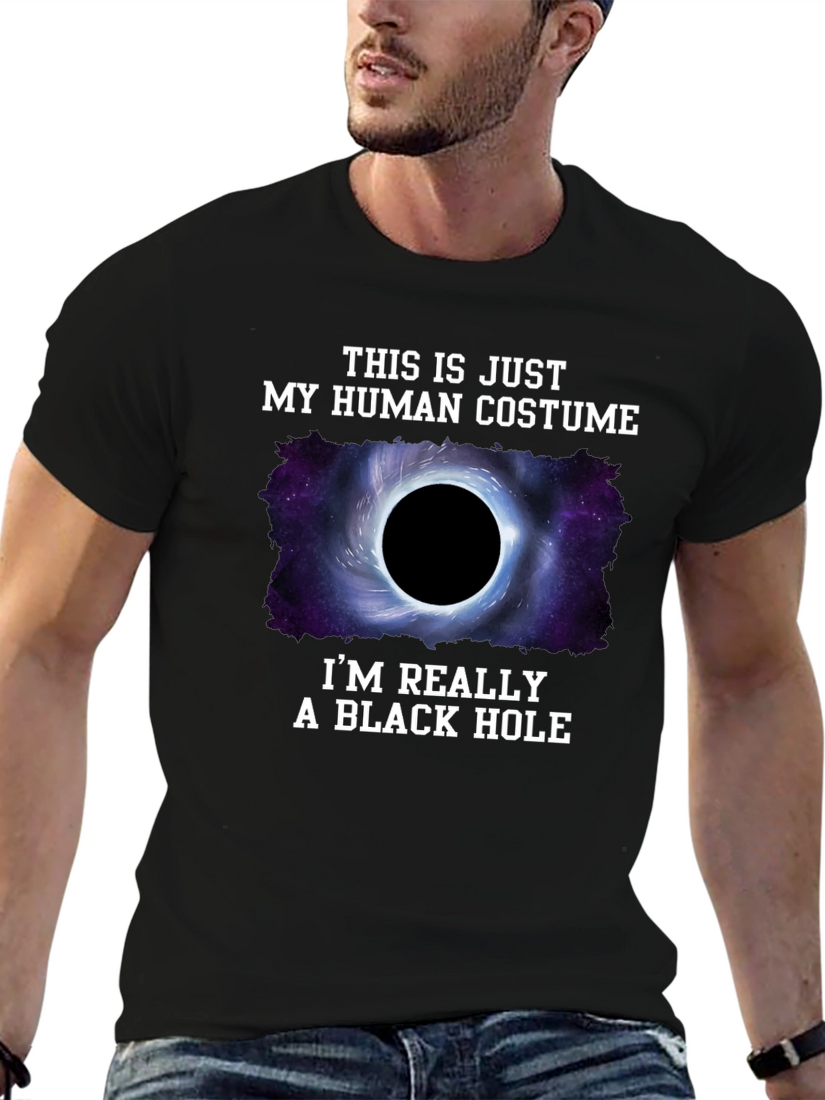 Human Costume Black Hole T-Shirt - Funny Graphic Tee
