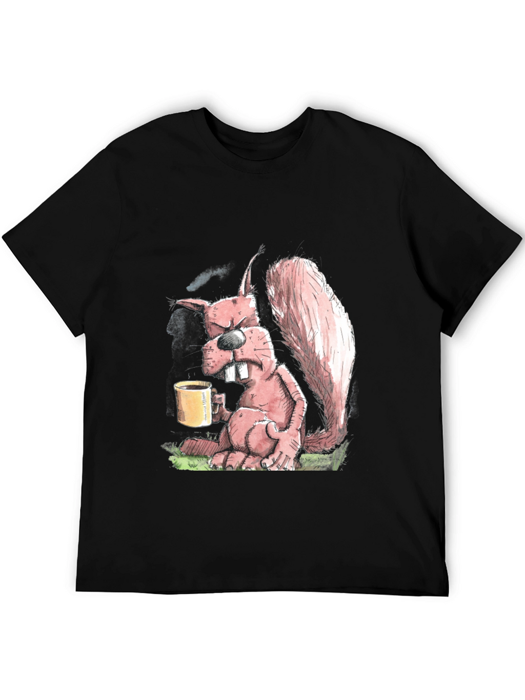 Grumpy Squirrel Coffee T-Shirt - Funny Novelty Tee