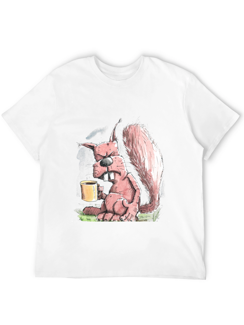 Grumpy Squirrel Coffee T-Shirt - Funny Novelty Tee