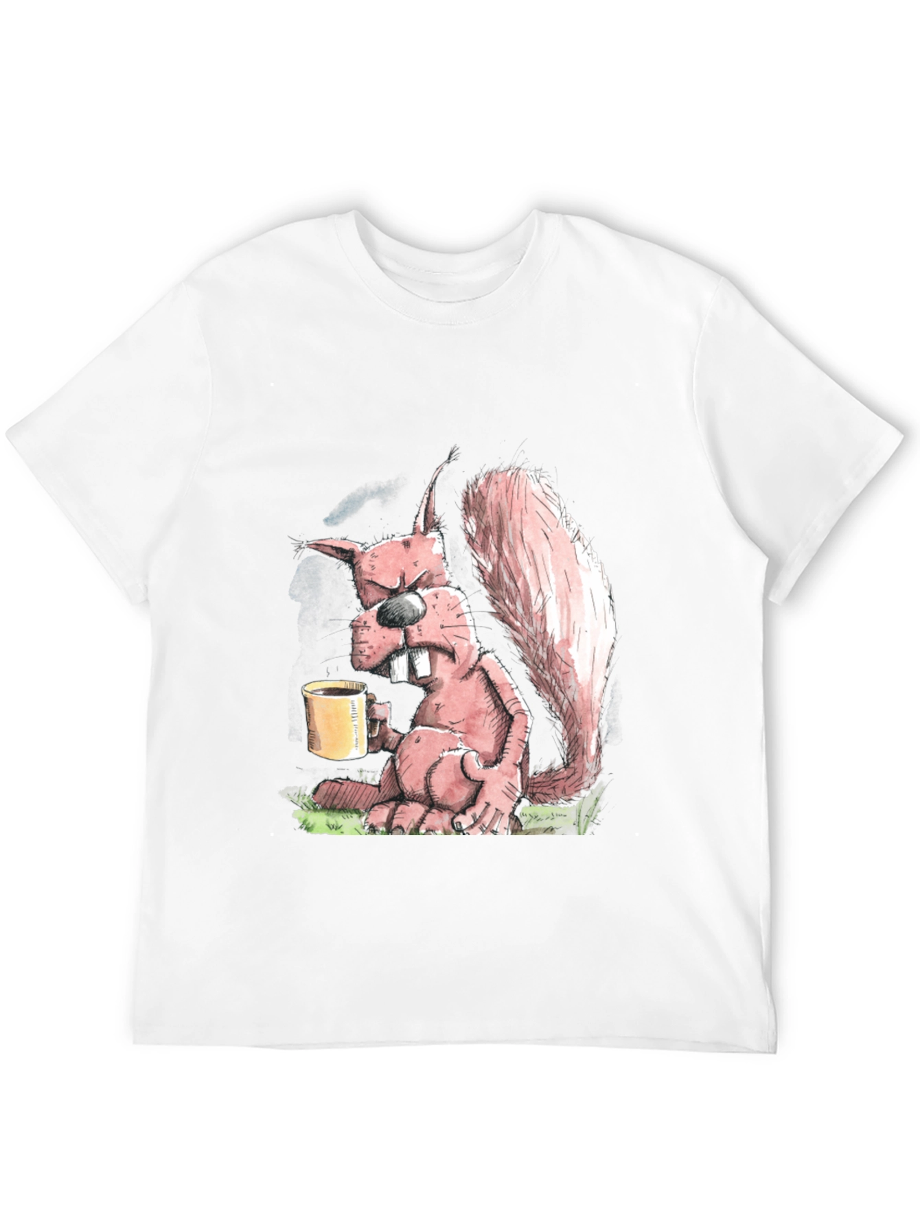 Grumpy Squirrel Coffee T-Shirt - Funny Novelty Tee