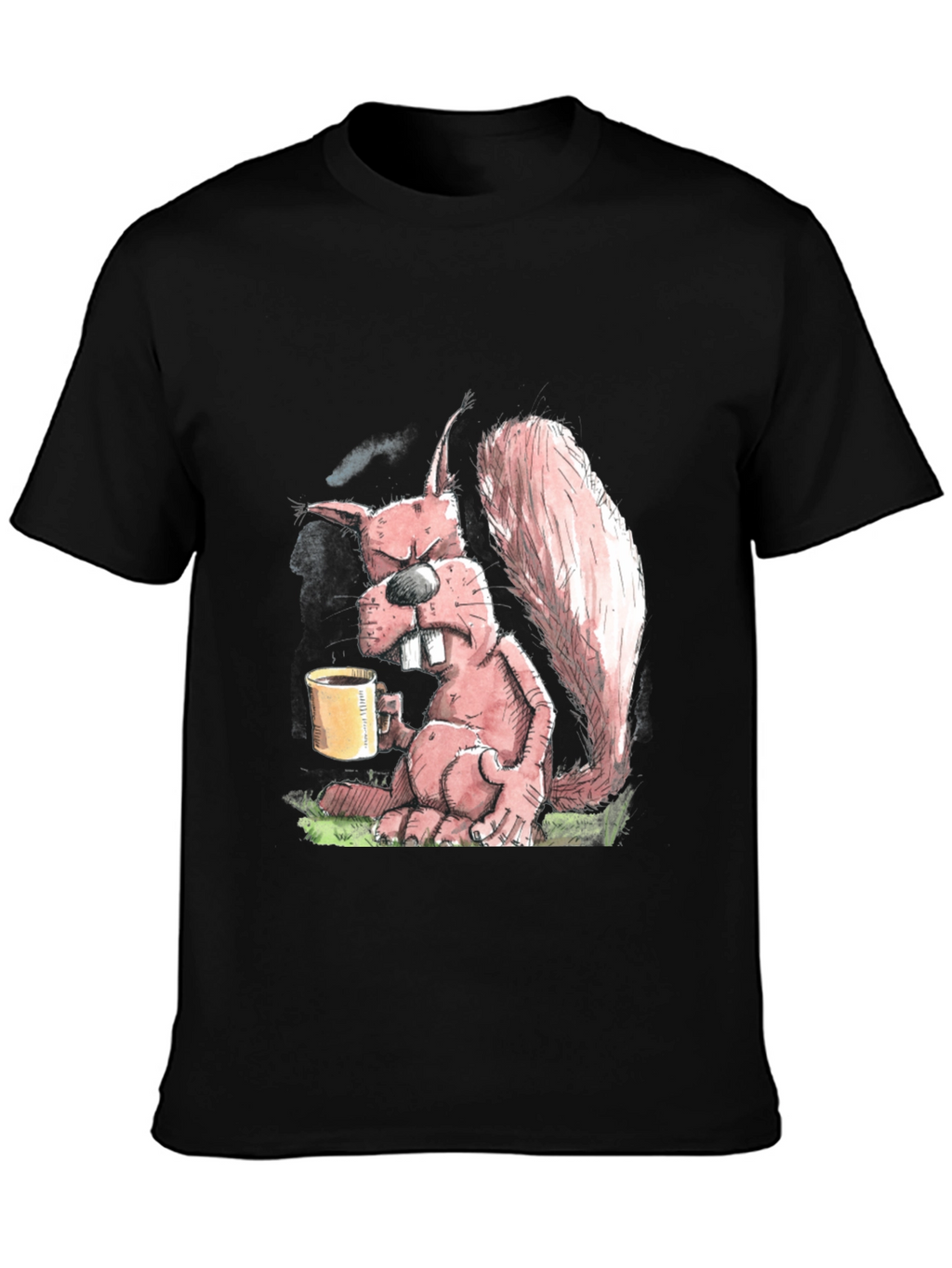 Grumpy Squirrel Coffee T-Shirt - Funny Novelty Tee