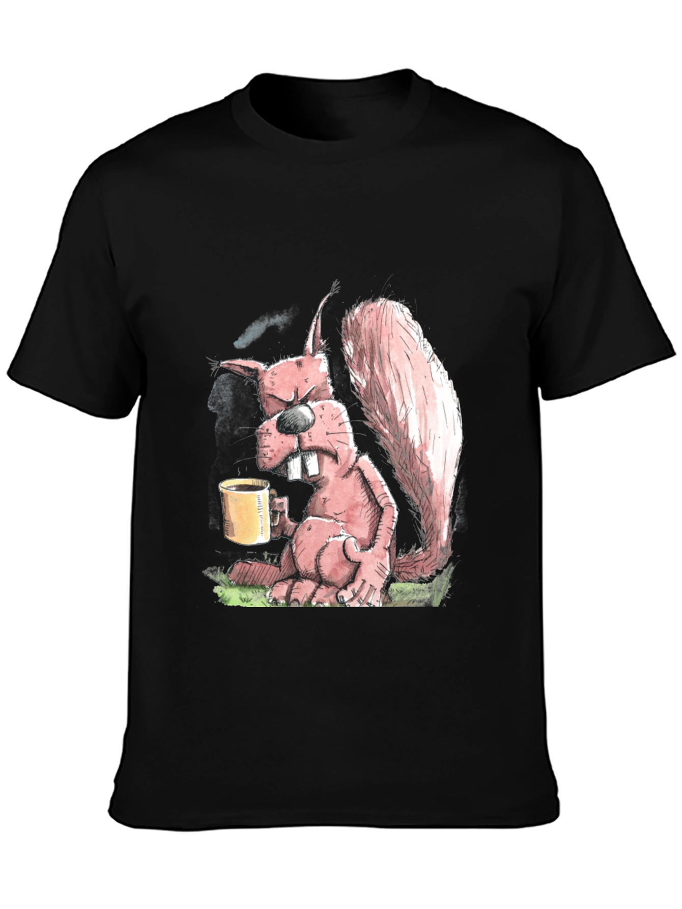 Grumpy Squirrel Coffee T-Shirt - Funny Novelty Tee