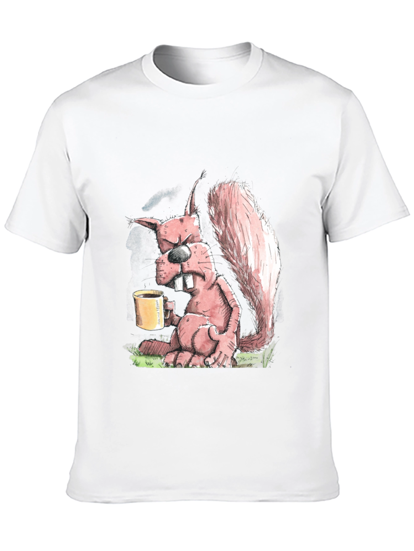 Grumpy Squirrel Coffee T-Shirt - Funny Novelty Tee