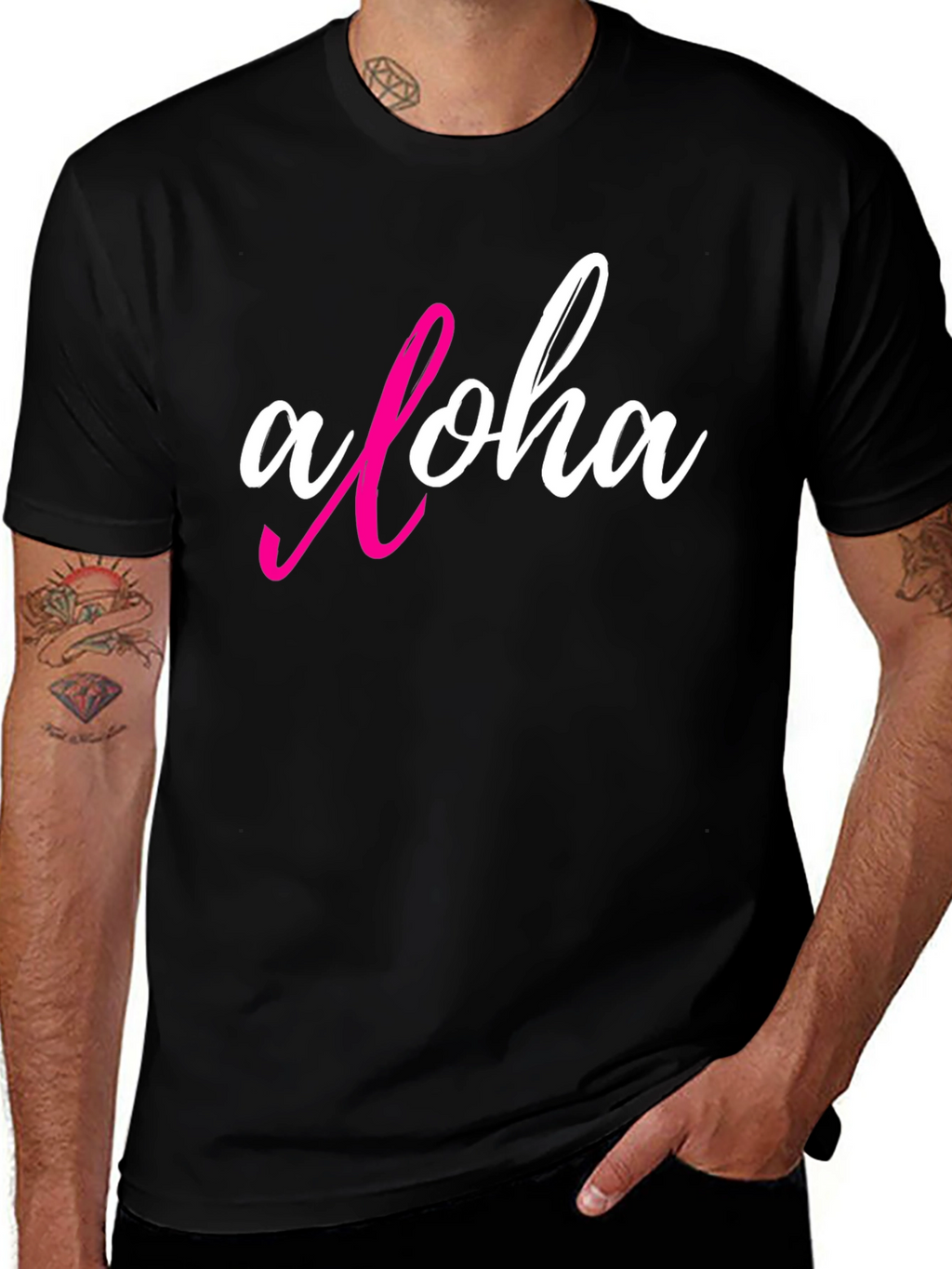 Aloha Graphic T-Shirt - Casual Black Tee