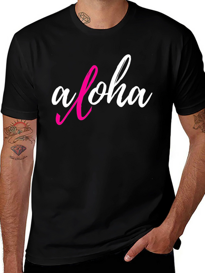 Aloha Graphic T-Shirt - Casual Black Tee