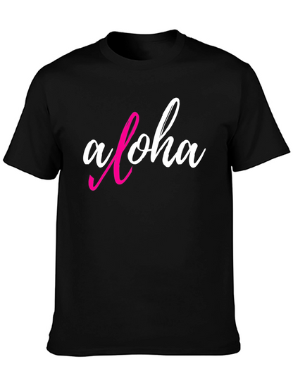 Aloha Graphic T-Shirt - Casual Black Tee