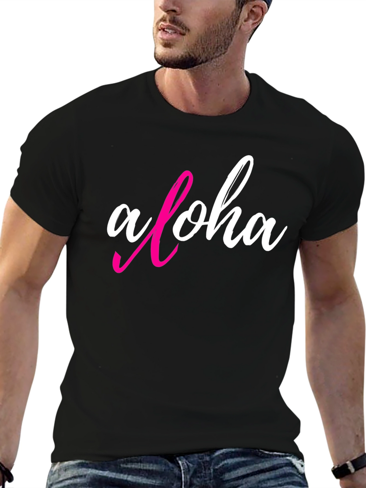 Aloha Graphic T-Shirt - Casual Black Tee