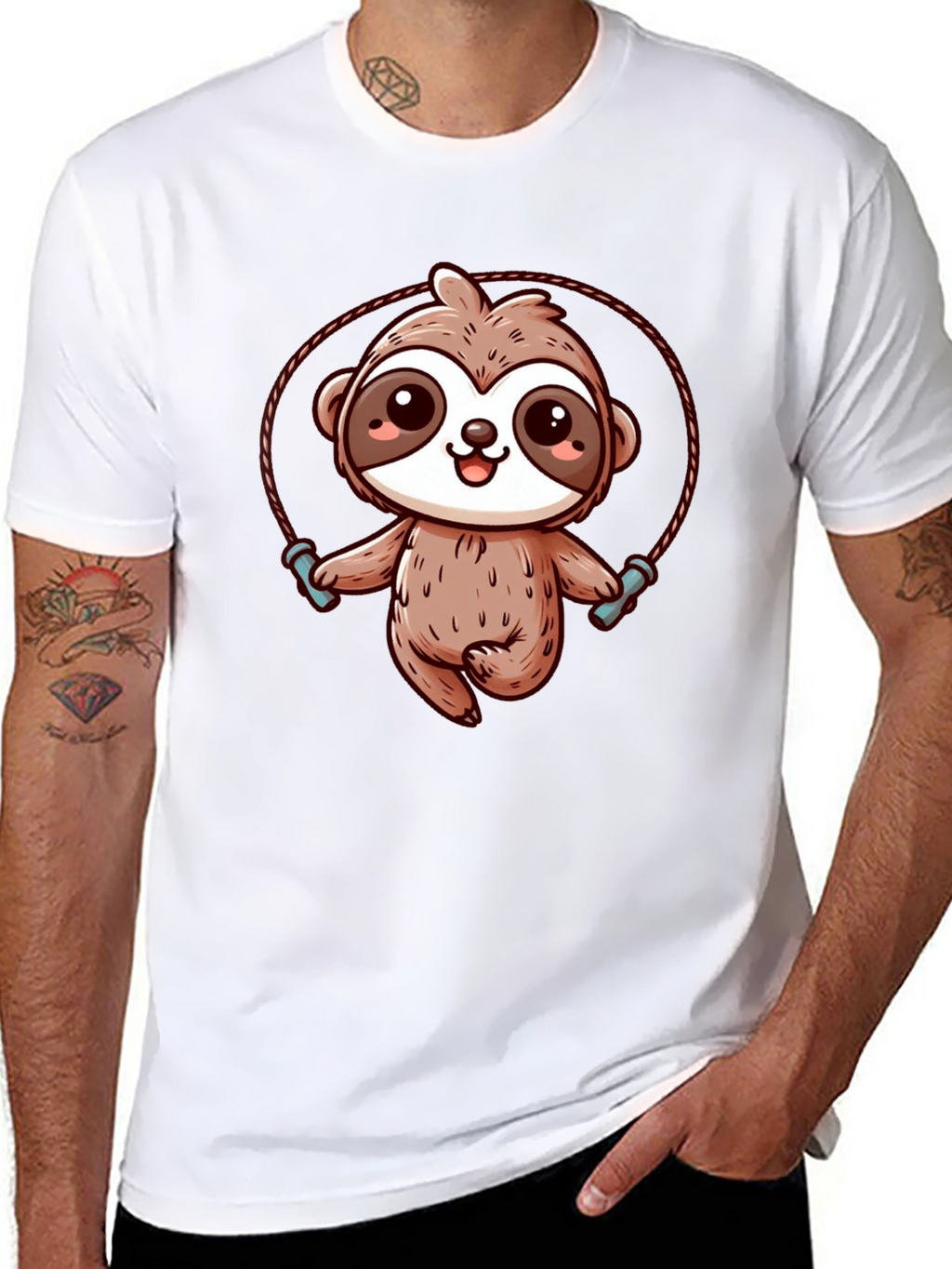Sloth Skipping Rope Graphic T-Shirt