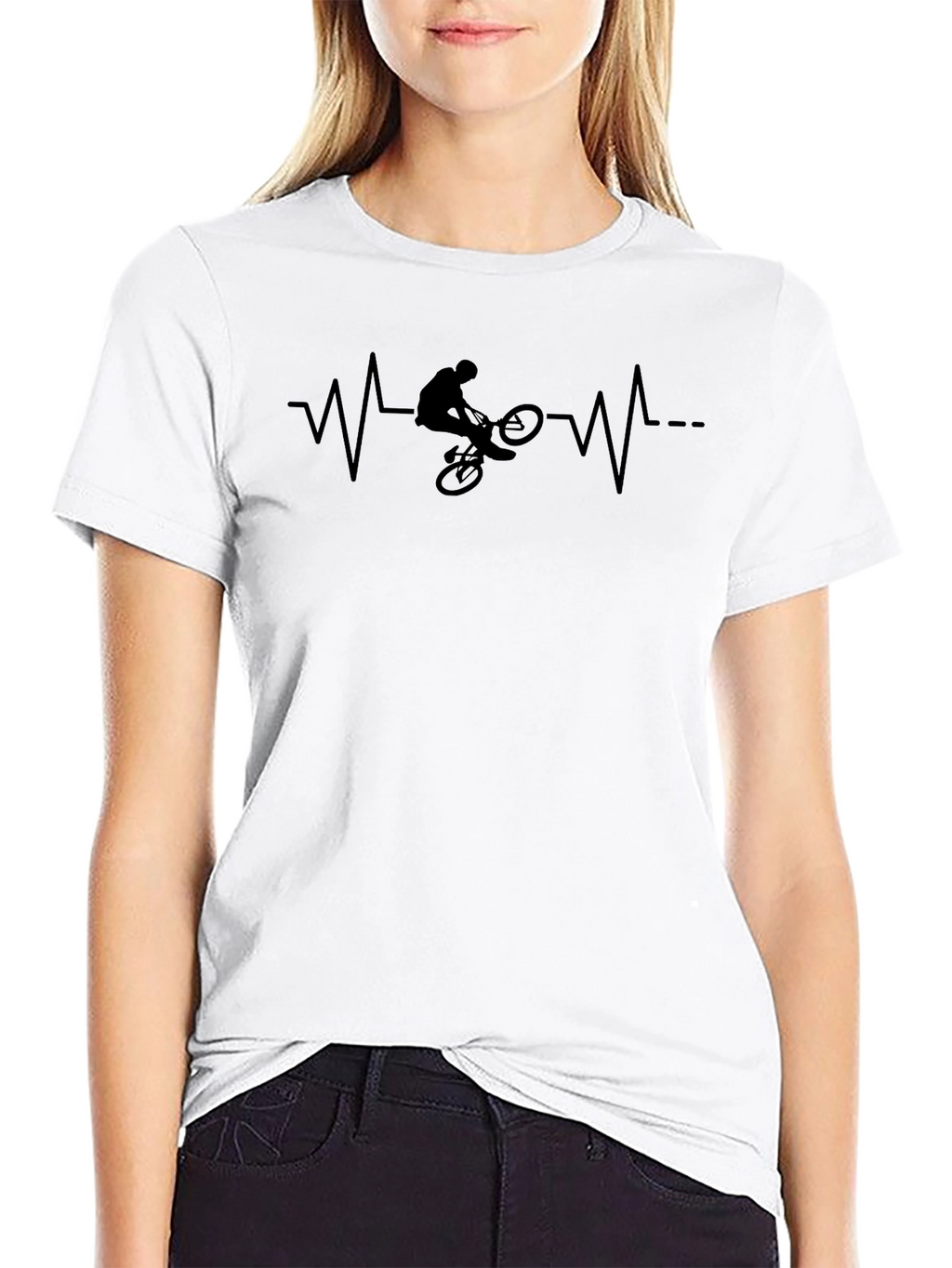 BMX Heartbeat Graphic Tee - Black Cotton T-Shirt