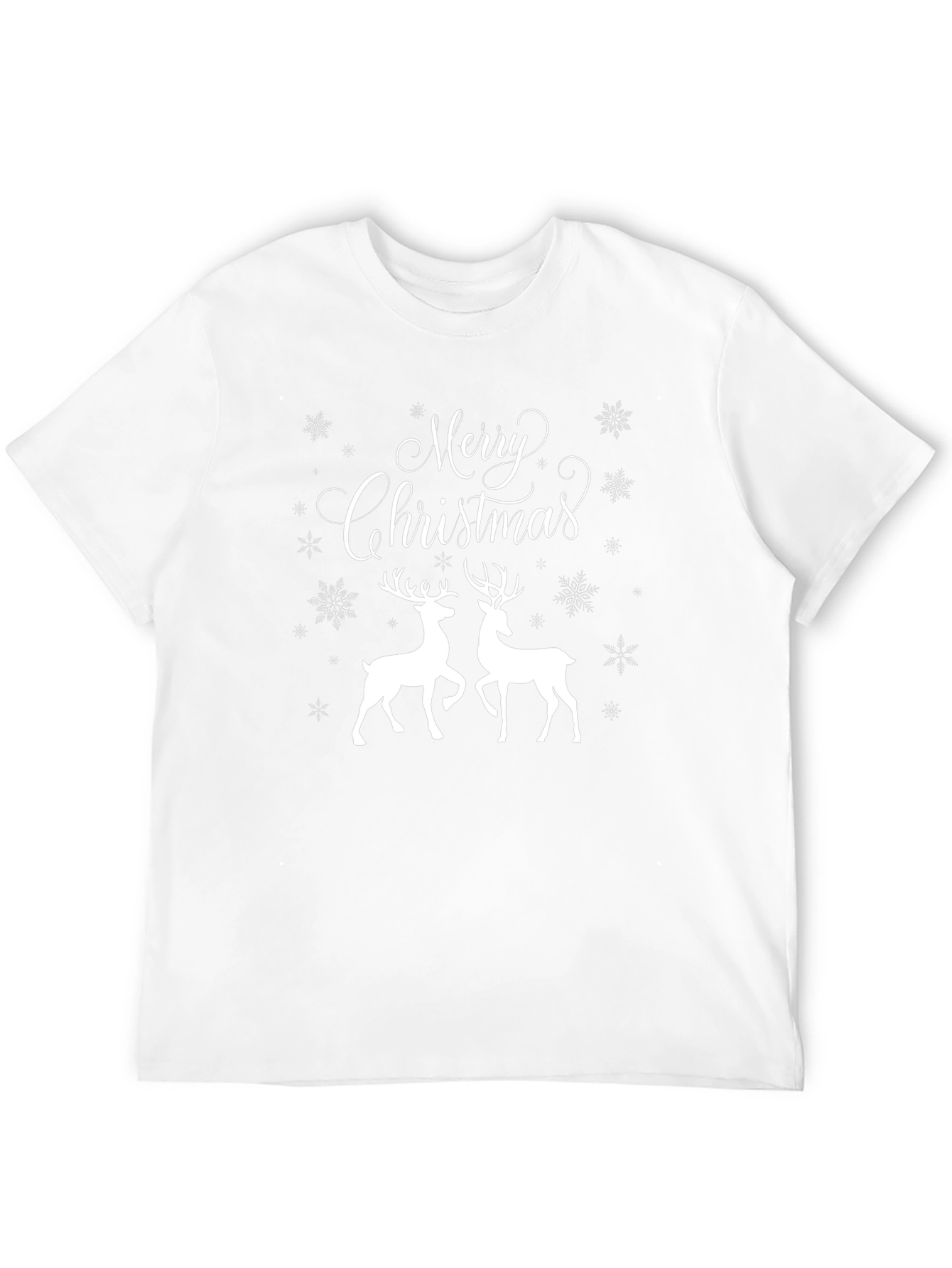 Merry Christmas Deer Graphic Tee - Holiday T-Shirt