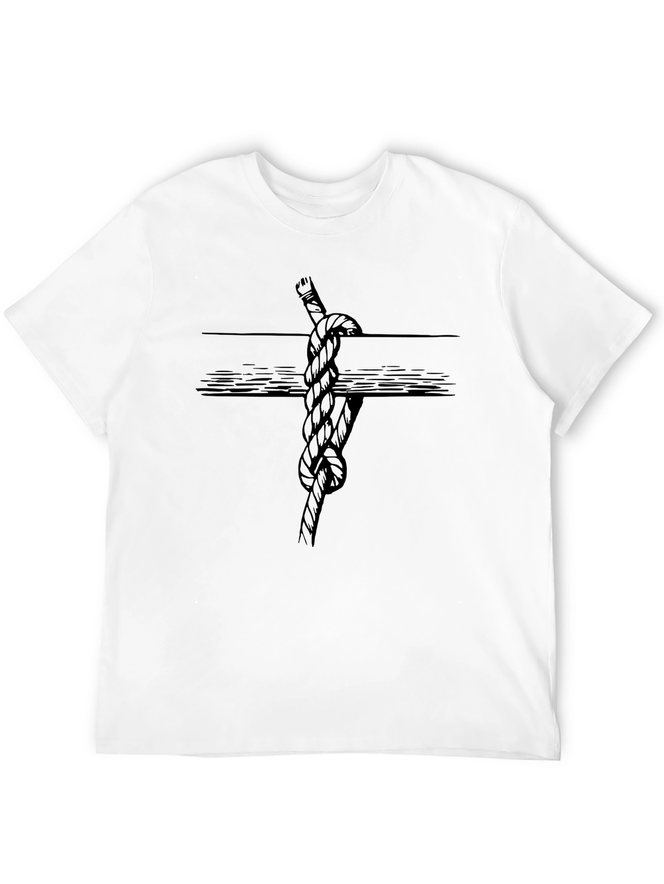 Nautical Knot Graphic Tee - Black Cotton Shirt