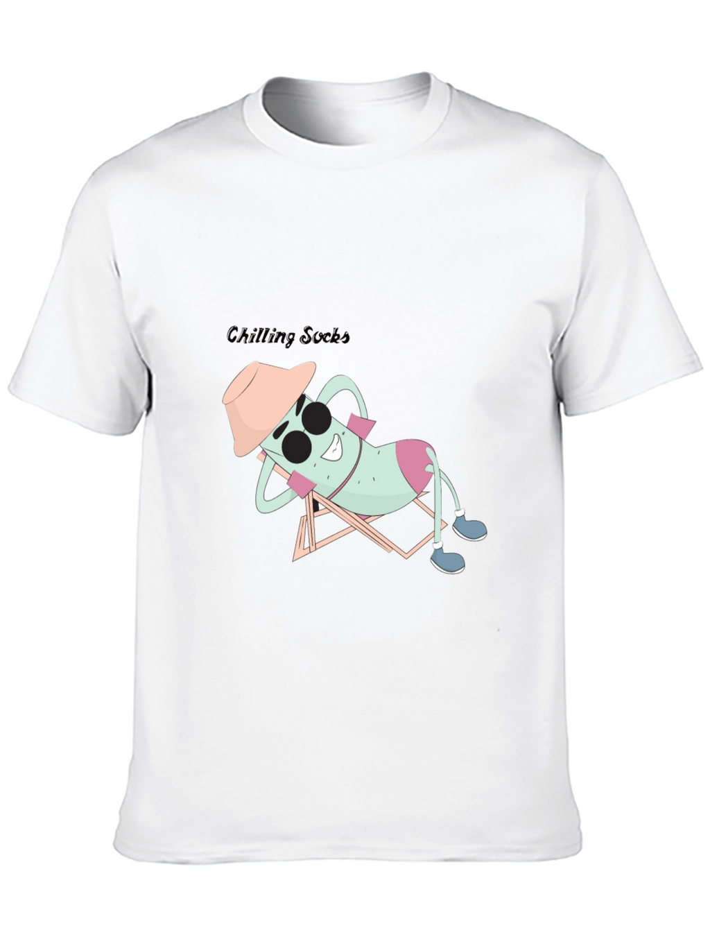 Chilling Socks Graphic Tee - Black Cotton Comfort