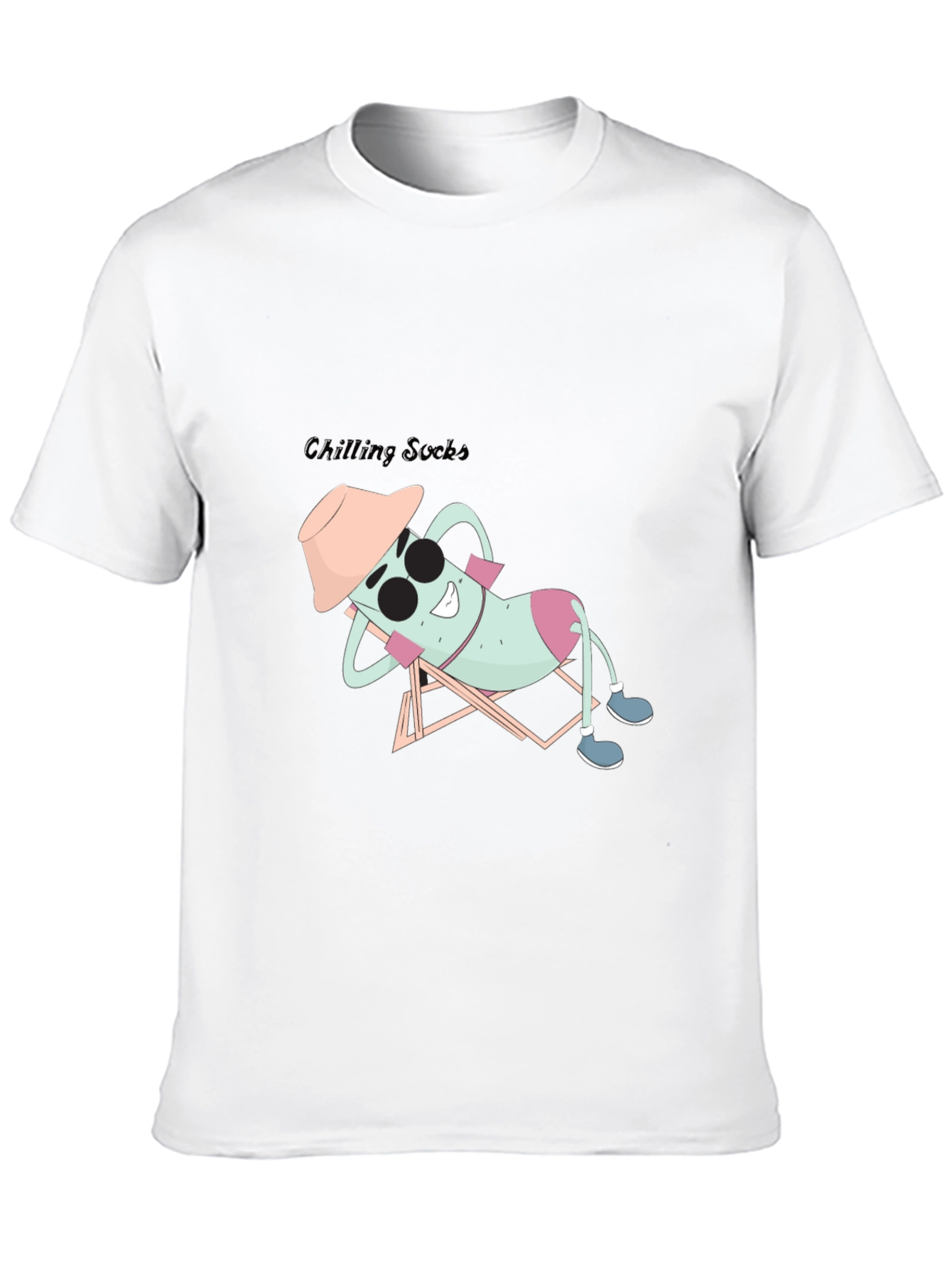 Chilling Socks Graphic Tee - Black Cotton Comfort