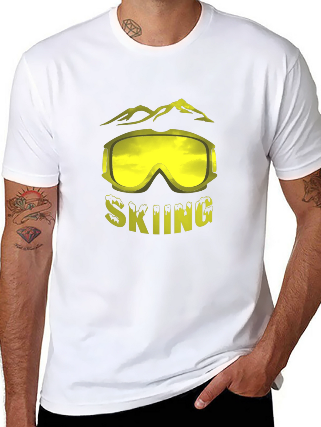 Skiing Graphic Tee - Mountain Goggles Design