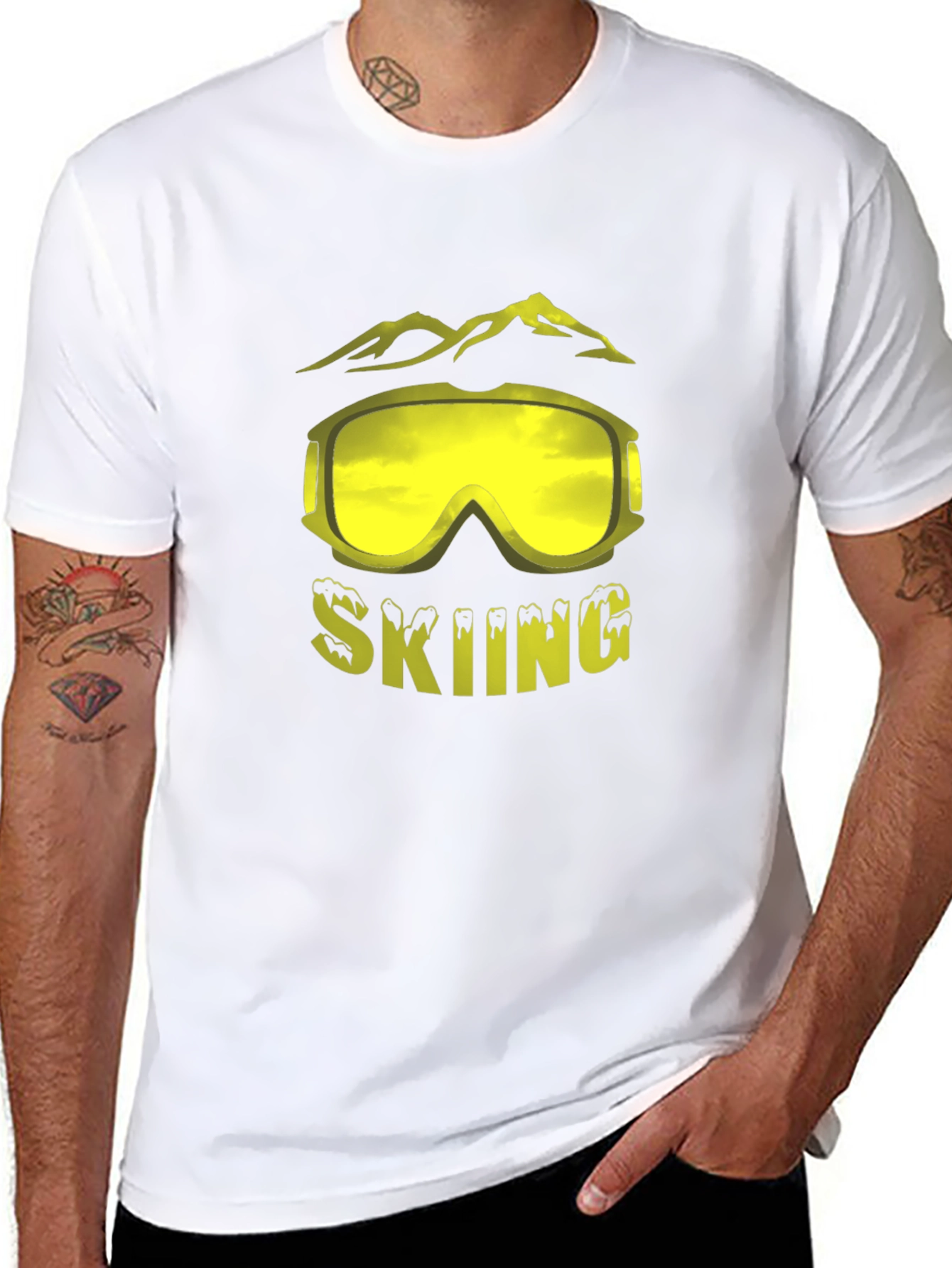 Skiing Graphic Tee - Mountain Goggles Design