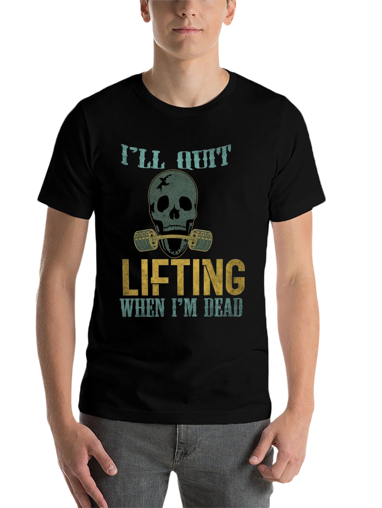 Skull Lifting T-Shirt: Ill Quit When Im Dead Gym Tee