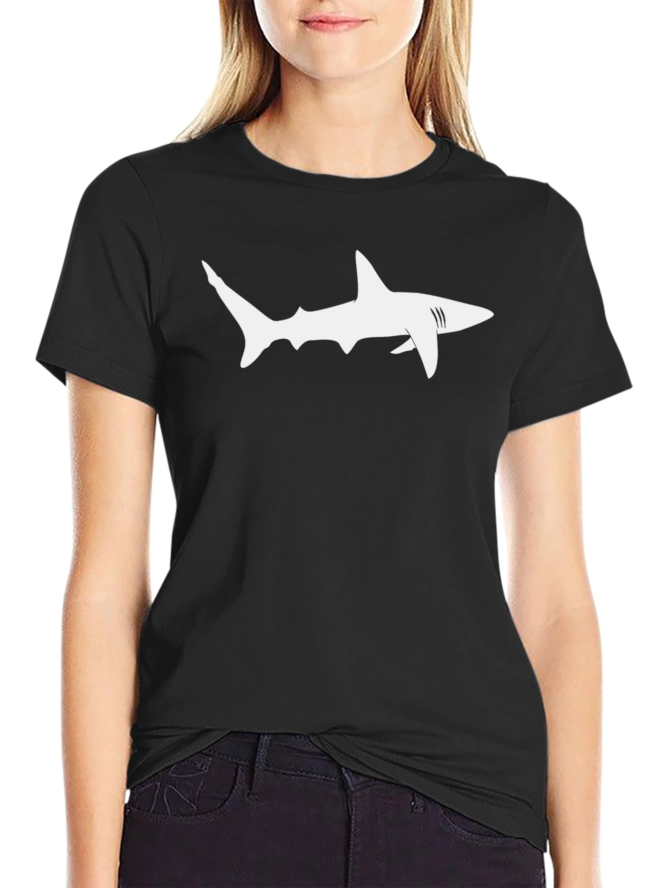 Shark Graphic Black T-Shirt - Mens Casual Style