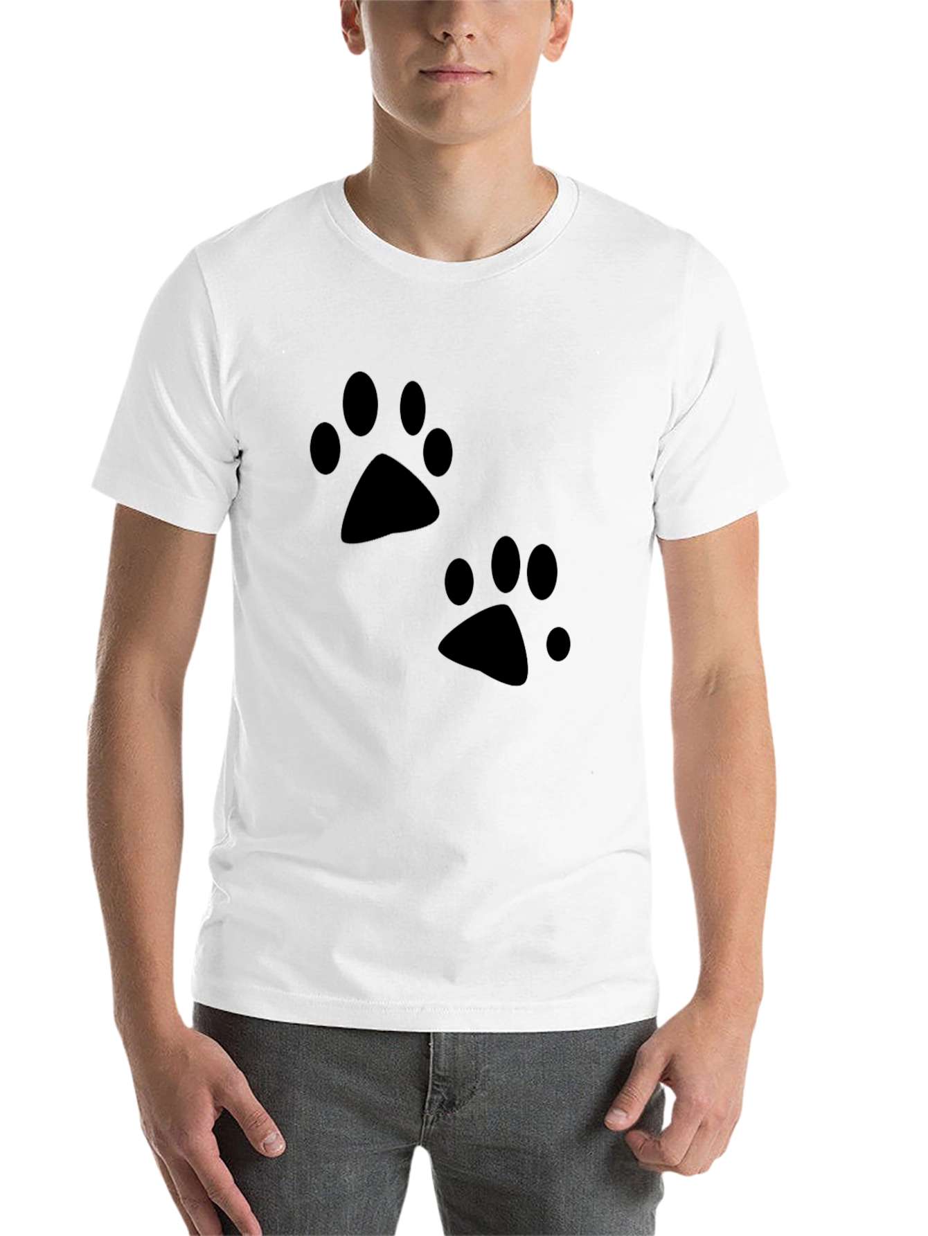Black Paw Print T-Shirt - Casual Style