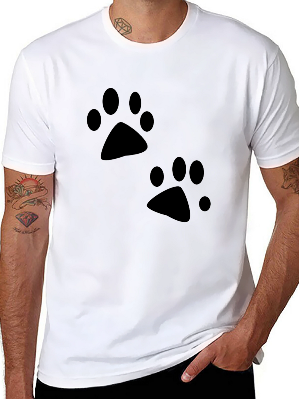 Black Paw Print T-Shirt - Casual Style