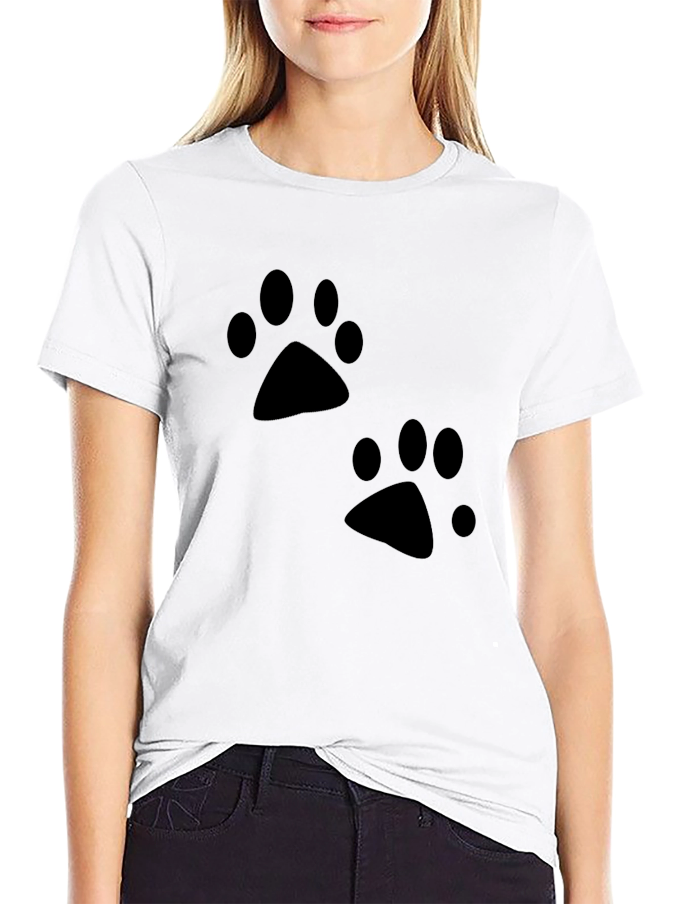 Black Paw Print T-Shirt - Casual Style