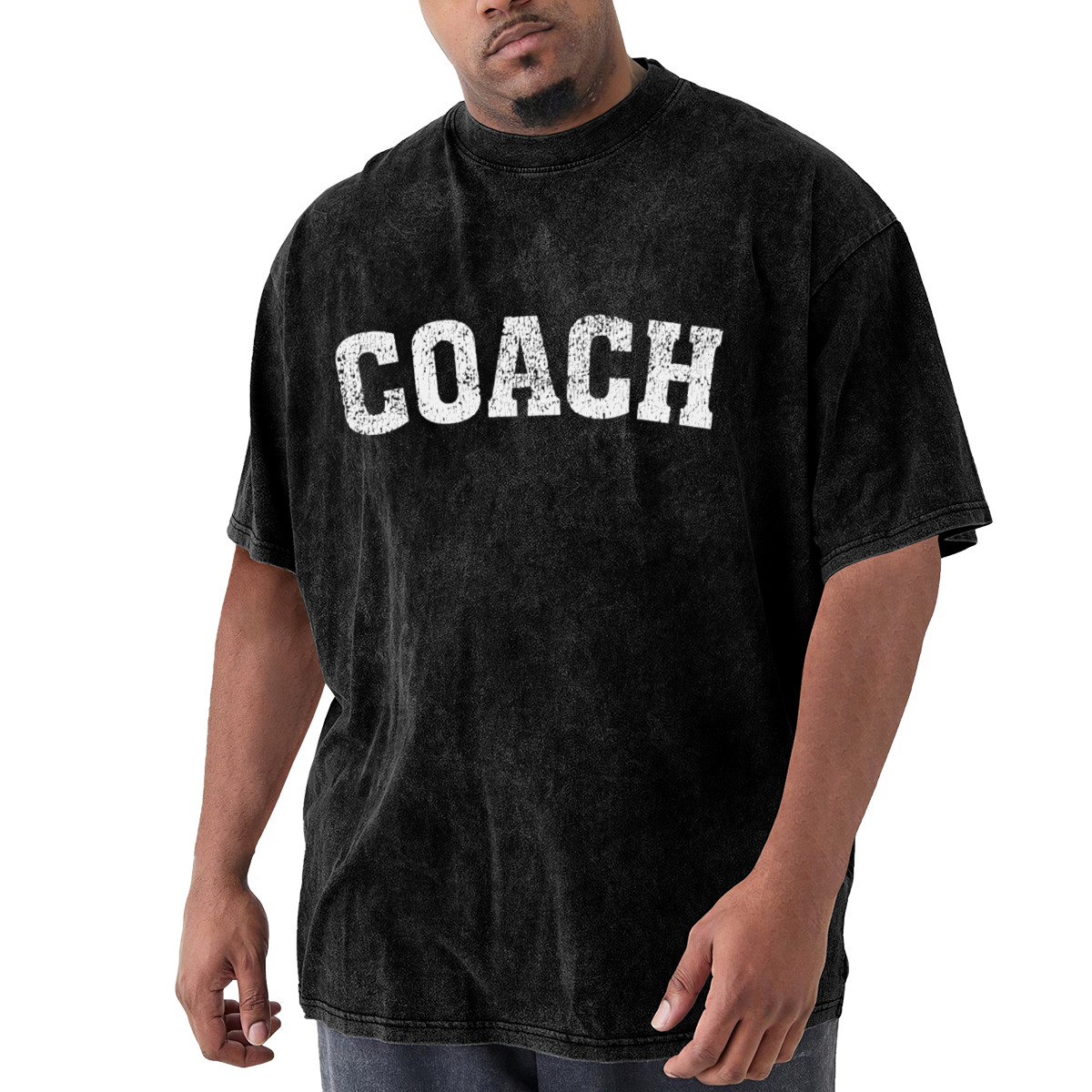 COACH Vintage Distressed Varsity Letter Washed Tee