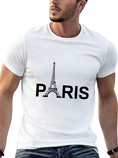 Paris Eiffel Tower Graphic Tee - Black