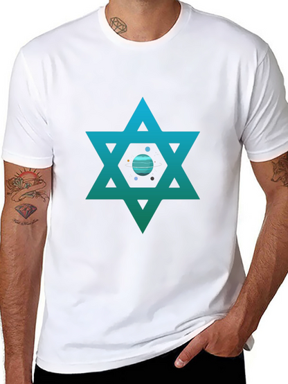 Star of David Planet Graphic T-Shirt