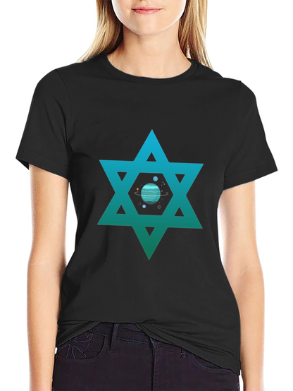 Star of David Planet Graphic T-Shirt