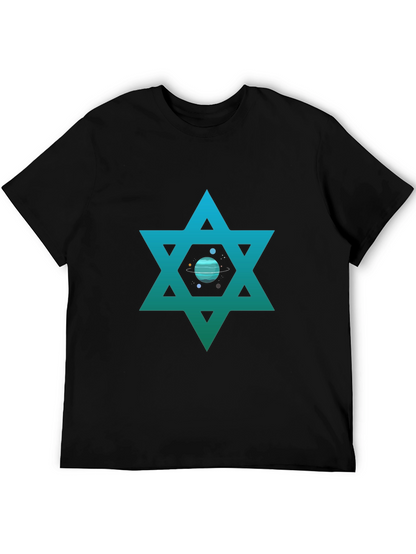 Star of David Planet Graphic T-Shirt