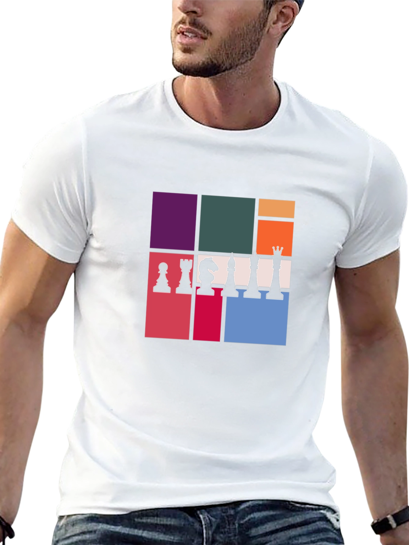 Chess Piece Block Graphic T-Shirt