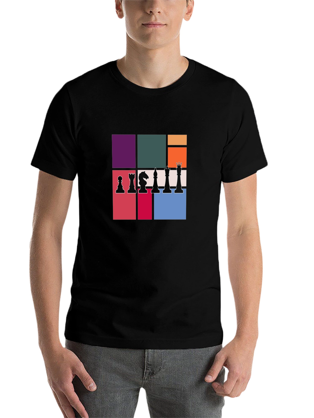 Chess Piece Block Graphic T-Shirt