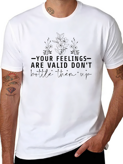 Feelings are Valid Black Graphic Tee