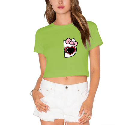 Juicy Strawberry Hello Kitty White Crop Top Sweet Y2K Aesthetic Cropped Tee