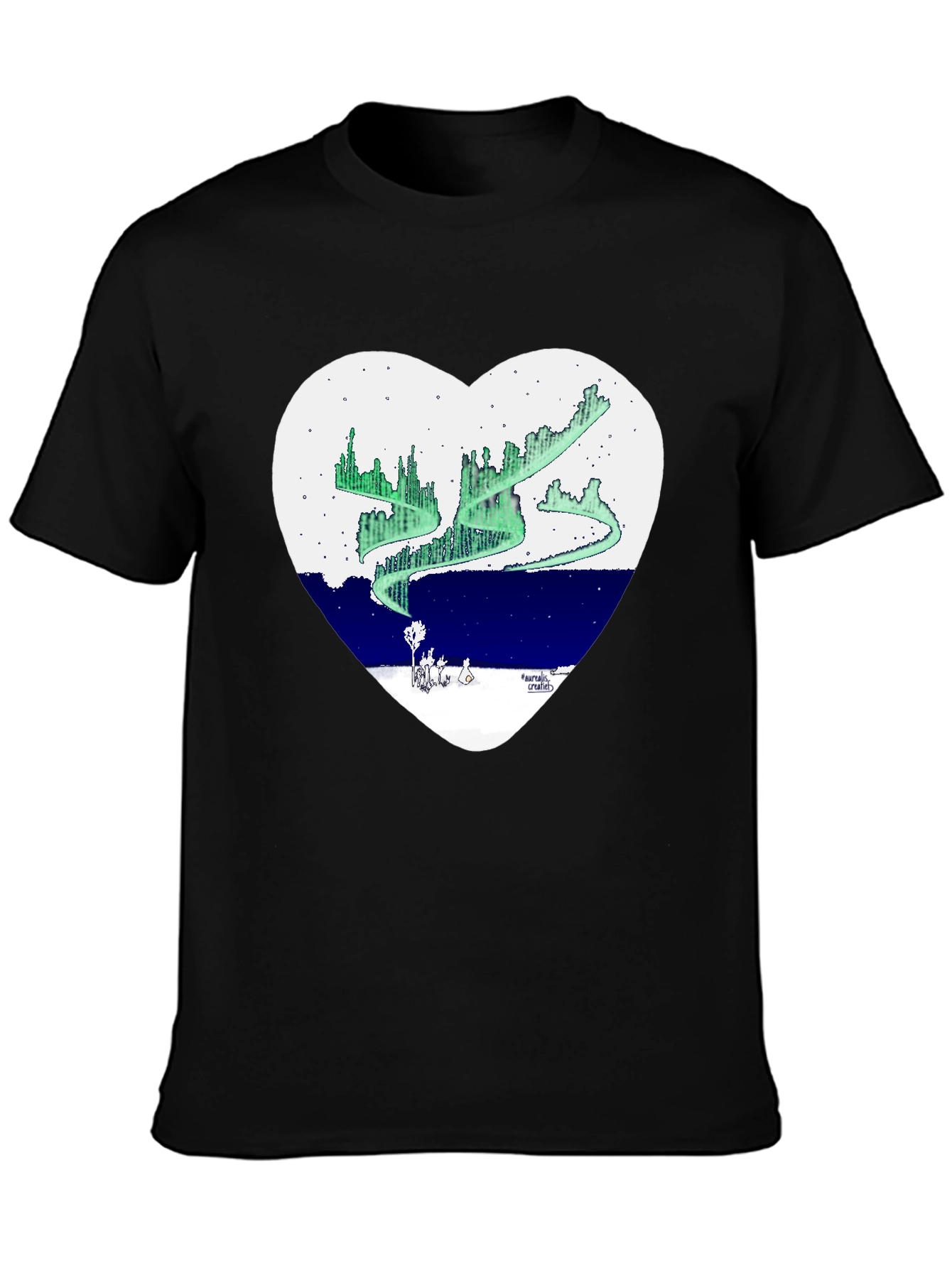 Aurora Borealis Heart Graphic T-Shirt